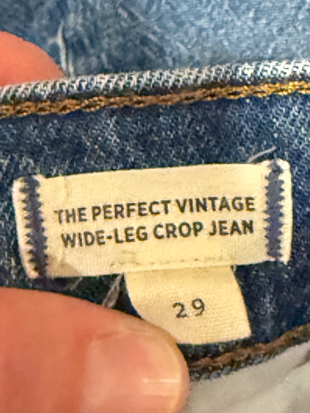 Women’s Madewell The Perfect Vintage Wide-Leg Cropped Jean, Dark Blue, 29 - Picture 6 of 7